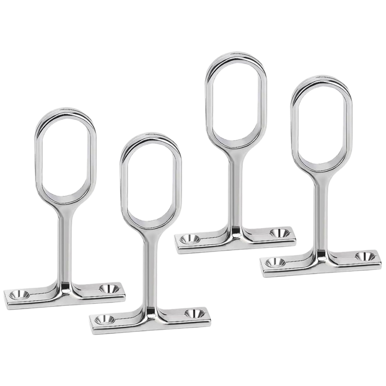 Oval Wardrobe Rail Brackets, 4 Pcs Zinc Alloy Hollow Closet Rod Support, Ceiling-Mounted Hanging Pole Holders, Wardrobe Rail Fittings for Clothes Rail Cabinet Wardrobe Curtain in Bedroom