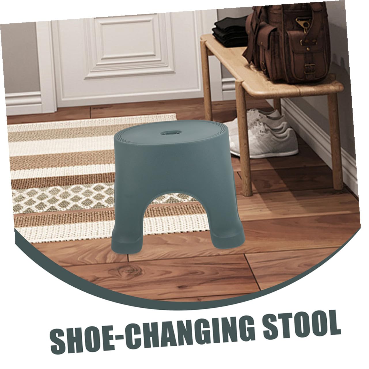 ERINGOGO Rutschfester Kunststoff Badhocker Großer Tritthocker für Badezimmer und Wohnzimmer Vielseitig Einsetzbar Sicherer Toilettenhocker mit Stabilem Leichtem Design in Laufgrün