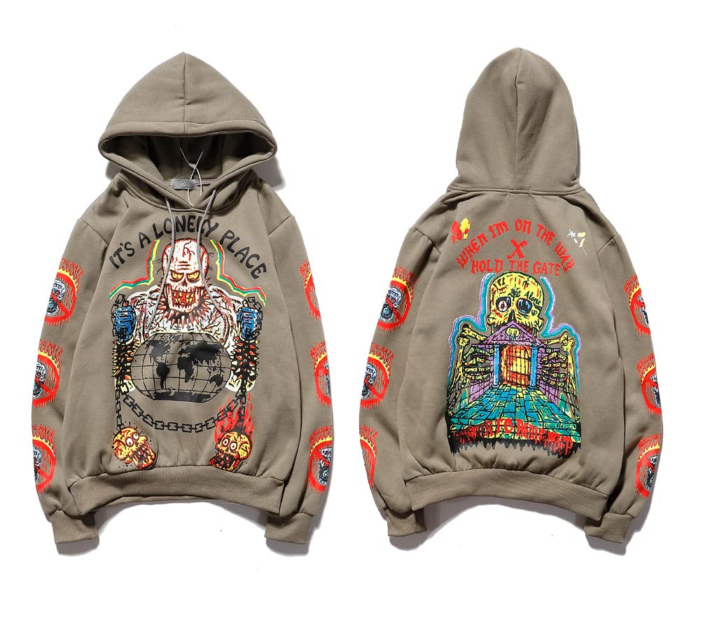 DouuYuhetLucky Me I See Ghosts Hoodie Hip Street Rapper Unisex Couple Sweatshirt With Novelty Printing Hoodies For Men