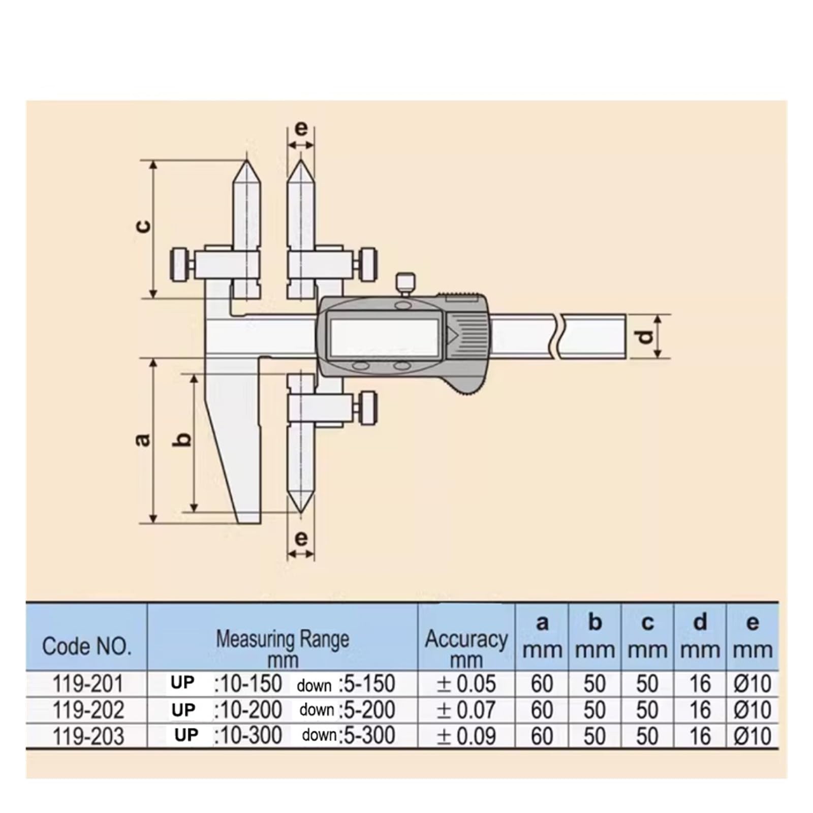Suwmiarka Cyfrowa, 150x10 200x10 300x10 Odległość od środka krawędzi do suwmiarki cyfrowej otworu krawędziowego linijki elektronicznej(10-150MM)