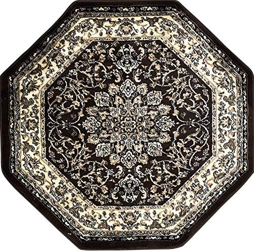 Amazon.com: Traditional Octagon 330,000 Point Persian Area Rug Brown ...