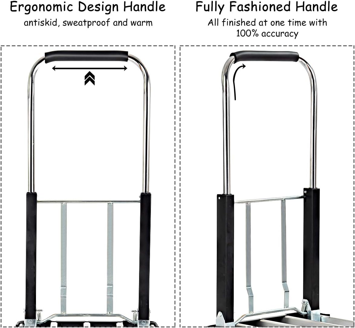 Flash Deals - 80% OFF Goplus Folding Platform Truck Heavy Duty Portable 4-Wheel Dolly Cart, Height and Length Adjustable, 330-lb Capacity, Silver