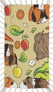 Cute Hamster Crib Sheets for Boys, Girls Machine Washable Soft Cozy Microfiber Fitted Crib Sheet for Standard Crib and Toddler Mattresses Boys Girls 28x52 Inch
