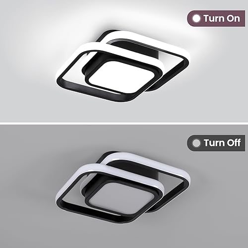 Miniatura 4 de CANEOE Pequeña lámpara de techo LED moderna de acrílico cuadrado en blanco frío 6000K para dormitorio, cocina, sala de estar, estudio, pasillo,