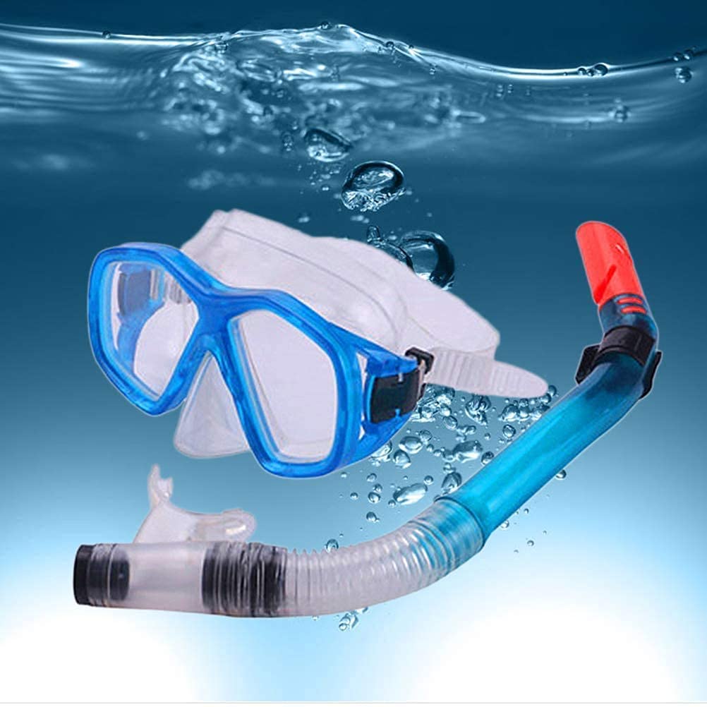 Cloyster Snorkel Set for Women and Men, Anti-Fog Tempered Glass Snorkel Mask for Snorkeling, Swimming and Scuba Diving, Anti Leak Dry Top Snorkel Gear Panoramic Silicone Goggle No Leak