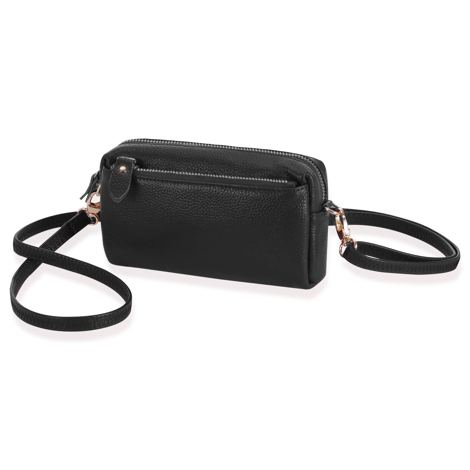 Smith SurseeGenuine Leather Wristlet Clutch Wallet Purses for Women Small Crossbody Bags 7 Inch Shoulder Handbag 2 Straps