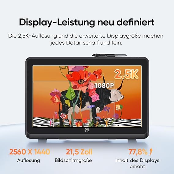 XPPen Artist Pro 22 (Gen 2) Graphics Tablet with Display for PC 21.5 Inch