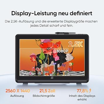 XPPen Artist Pro 22 (Gen 2) Graphics Tablet with Display for PC 21.5 Inch