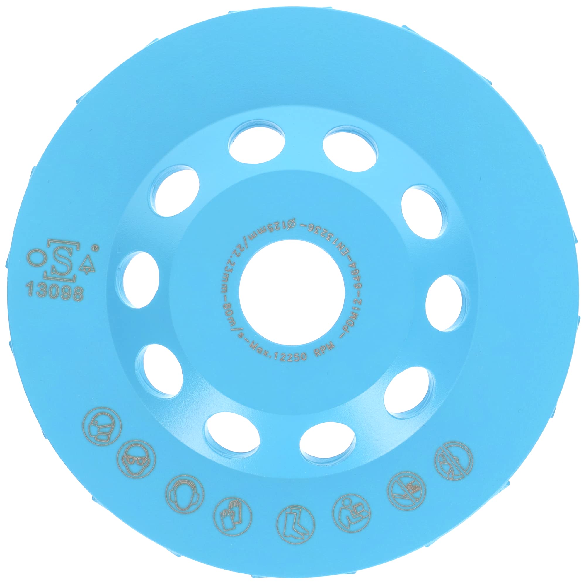 Meule Diamantée Professionnelle 125 Mm - Pour Béton, Pierre, Colle à Carrelage, Segments 2 Rangées, Haute Longévité