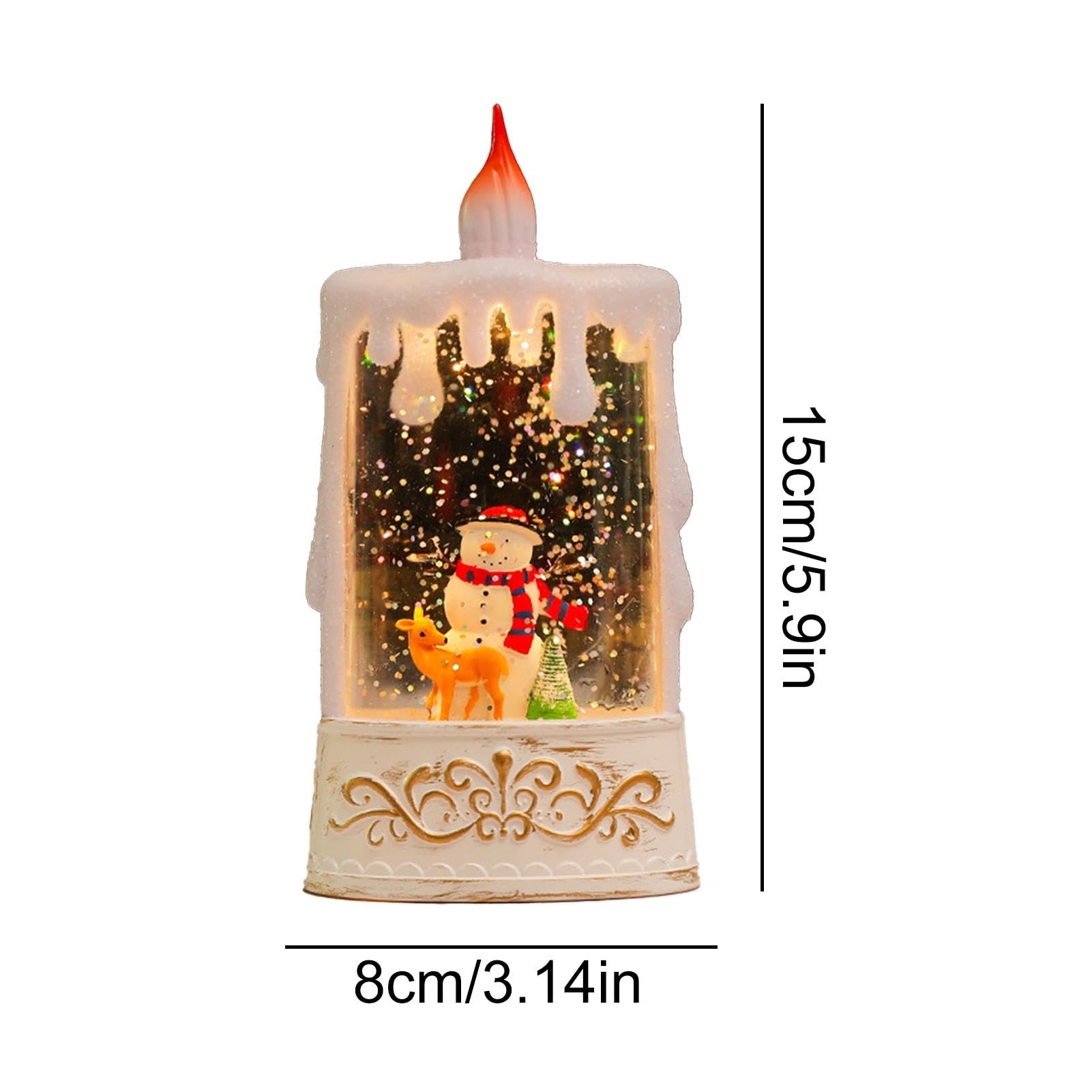 Lampion w kszta?cie ?wiecy, ?wi?teczna dekoracja sto?u, ?wi?ty Miko?aj, baterie, dekoracyjna latarnia bo?onarodzeniowa, do ?wi?tecznego wystroju, bia?a, czerwona