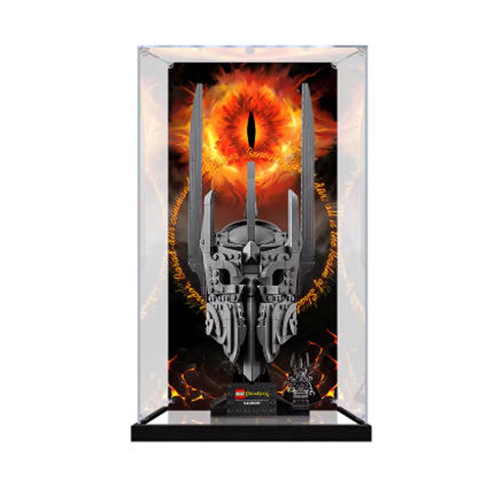 Akrylowa witryna kompatybilna z modelem kasku Lego 11373 Sauron, pyłoszczelne, przezroczyste pudełko do przechowywania, kompatybilne z Lego 11373 (model nie jest dołączony)