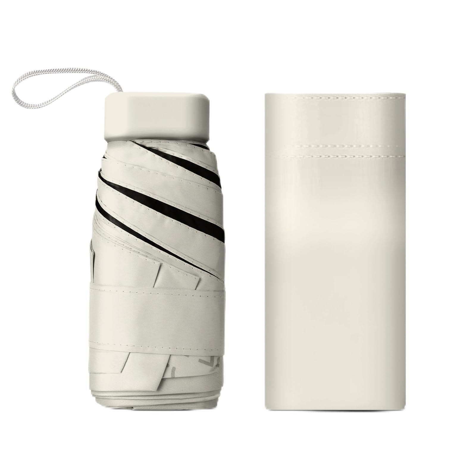 ViddVoom Compact Mini Umbrella for Purse - Lightweight, Pocket-Sized Travel Umbrella with Black UV Coating for Sun Protection