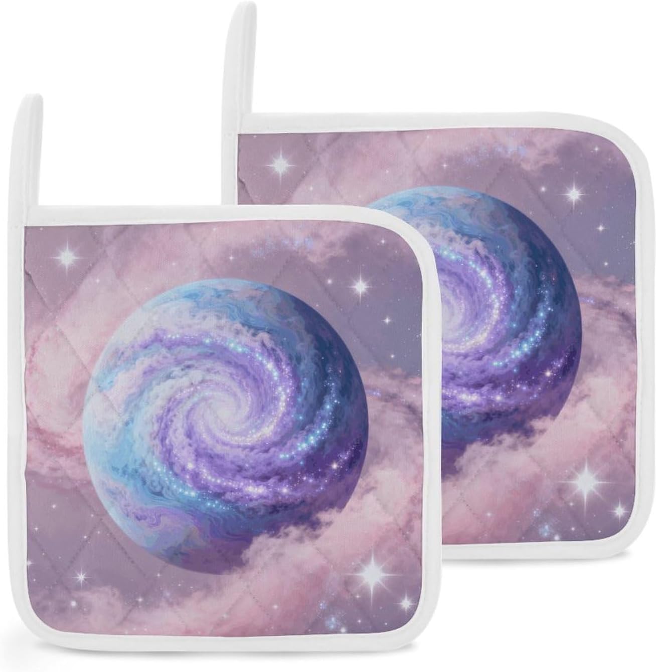 Planet Polyester Heat Resistant Pot Pad Non Slip Anti Scald Hot Dish Mat Reusable Table Protector for Kitchen Hot Pot Mat Wear Resistant Heat Proof Table Pad for Countertop Dining Room