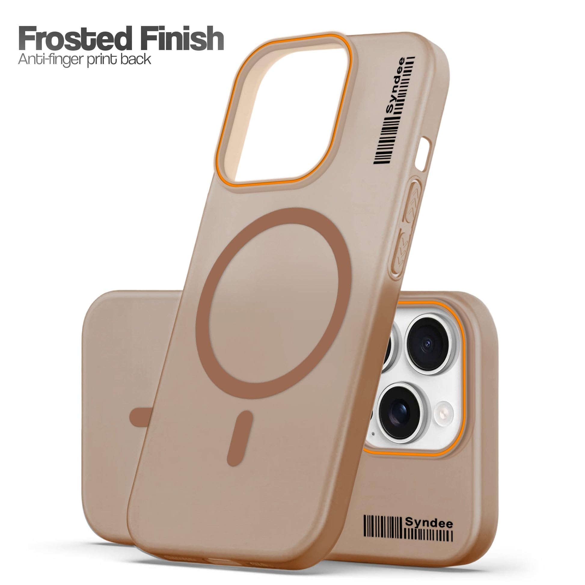 DL3 Mobilak Case Back Cover for iPhone 16 Pro Max 6.9-inch, Sleek Frosted Translucent Back Only Compatible with Wireless Magnetic Accessories | Anti-Scratch Shockproof Phone Case (Brown)
