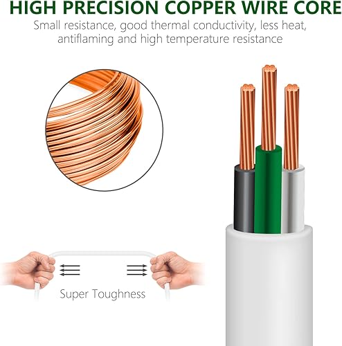 Miniatura 4 de K KASONIC - Paquete de 2 divisor de cable de extensión de 20 pulgadas, 1 a 4, cable de alimentación SJTW 163 de 3 clavijas, uso en interiores y