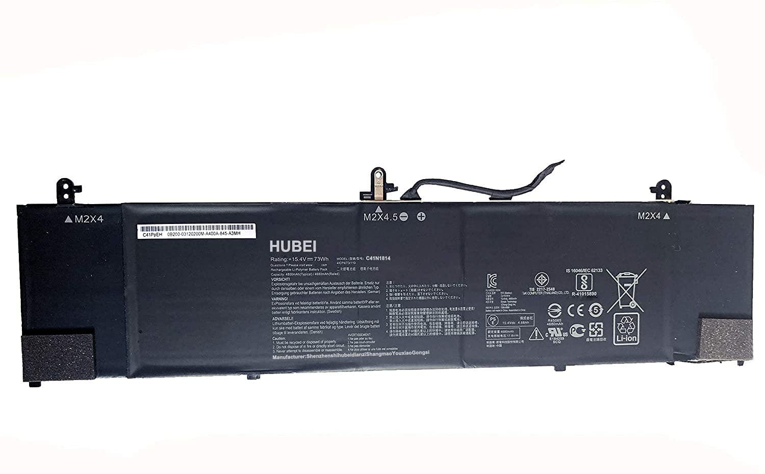 C41N1814 Battery for ASUS ZenBook 15 UX533FD UX533FN - 15.4V 73Wh Li