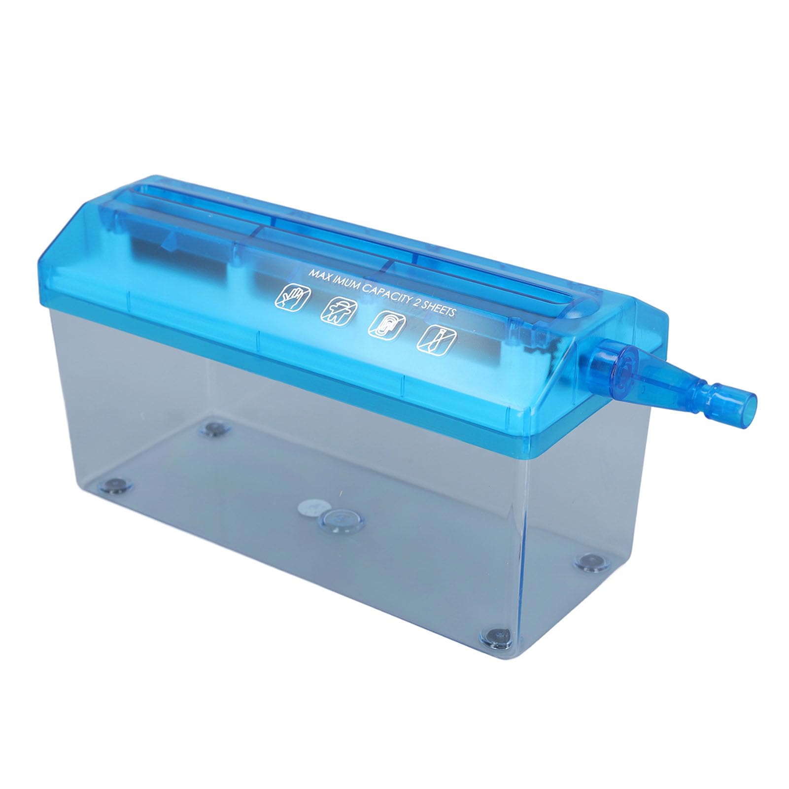 Portable Manual Shredder A6 Paper StripCut Machine with Handle, Secure Document Disposal for Office, School and Home, Blue