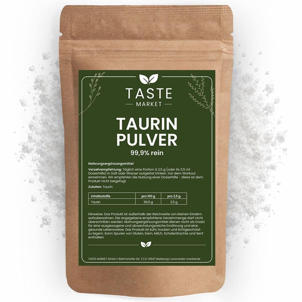 10 kg Taurin Pulver – Ohne Zusatzstoffe – 99,9% Rein – Muskelaufbau – Aminosäuren Pulver