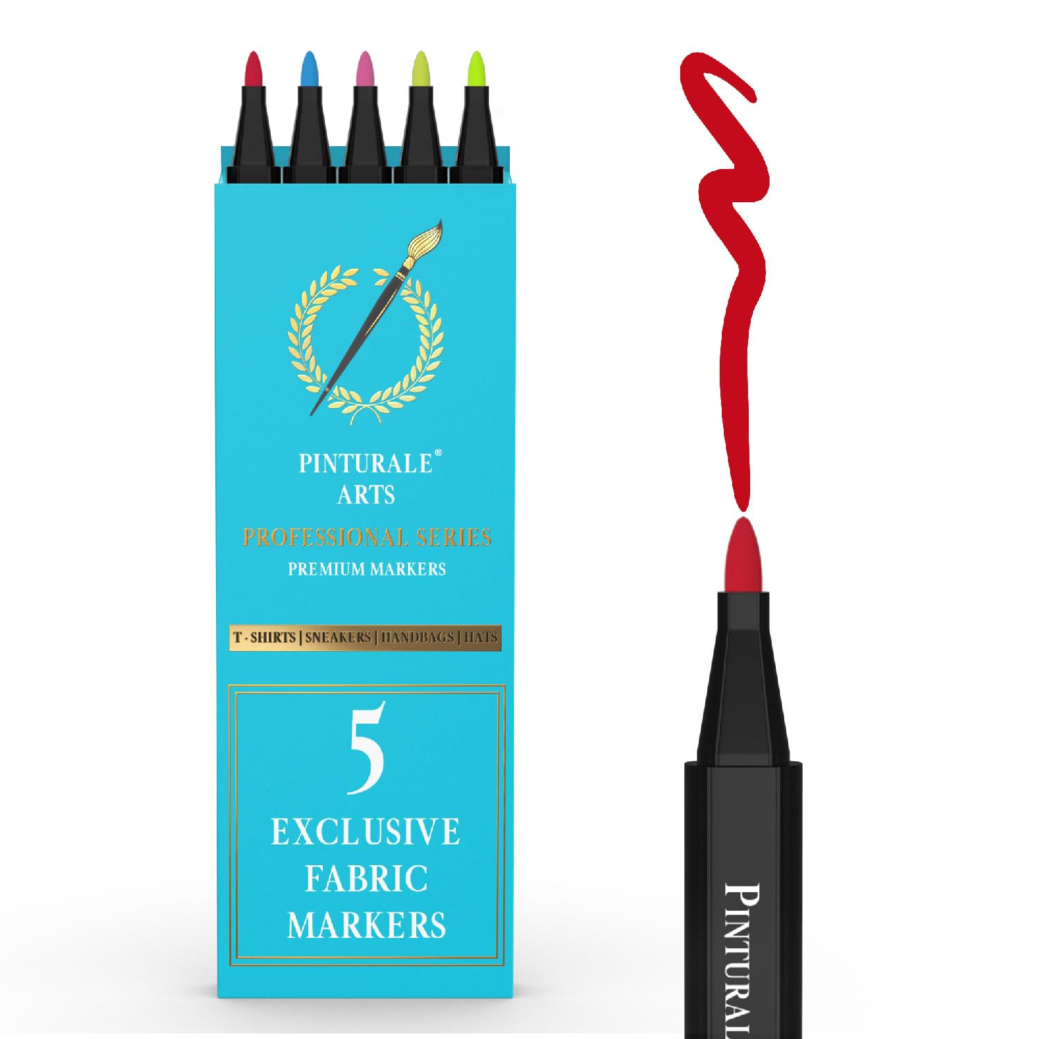 5 Rotuladores Textiles Permanentes Ropa | Set Rotuladores Para Tela y Ropa | Para Camisetas, Bolsos, Zapatillas | Rotulador Textil