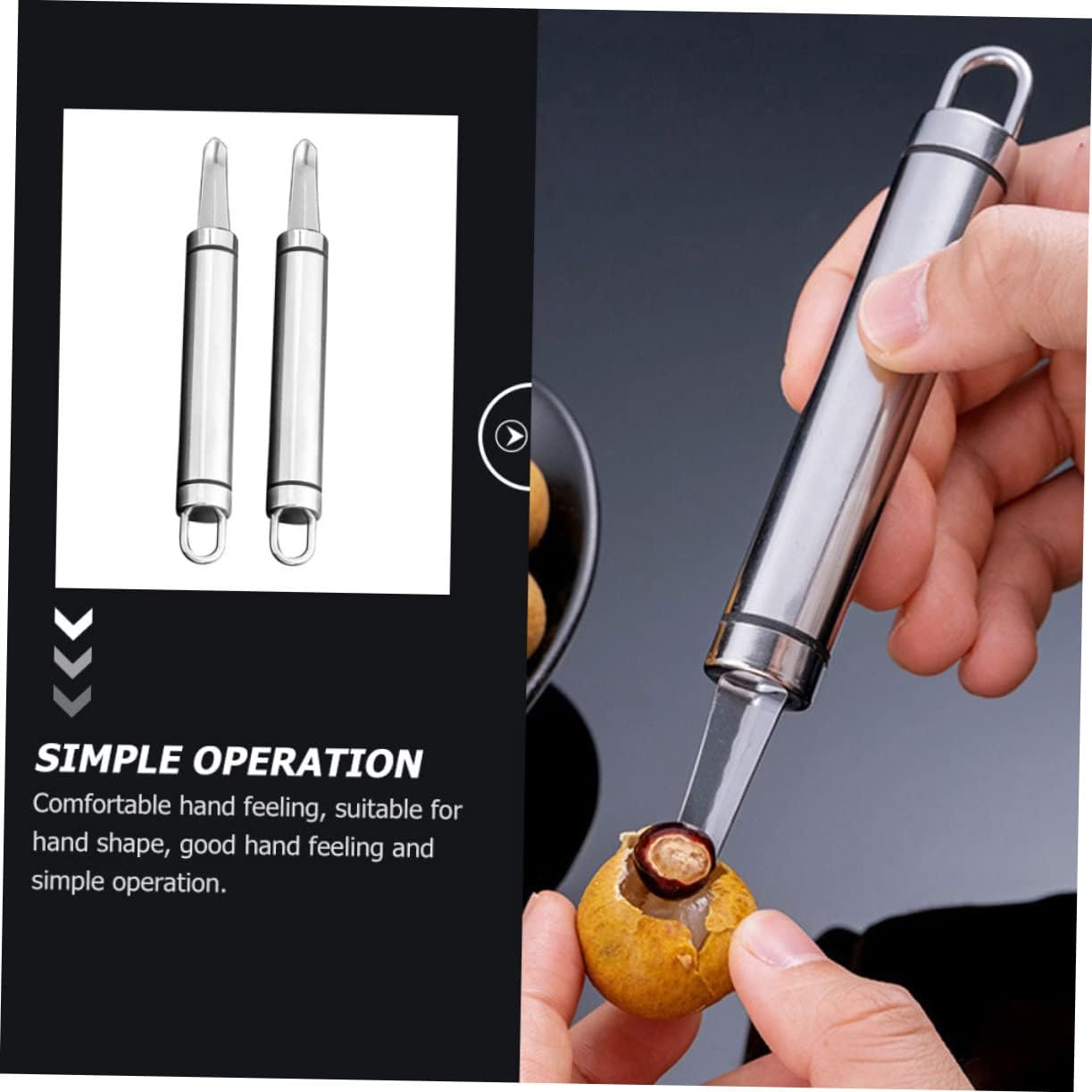 MAGICLULU Portable Longan Corer and Core Remover Tool Stainless Steel Fruit Coring Device for Lychee and Longan Easy Kitchen Gadget image 5