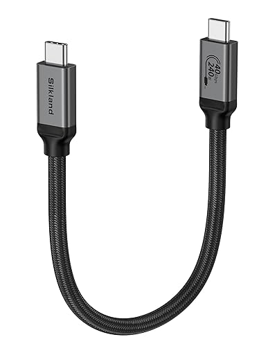 Silkland Cable USB 4 para Thunderbolt 4 de 1 pie, transferencia de datos de 40 Gbps, carga rápida PD3.1 de 240 W, 8K a 60 Hz, cable de datos USB C