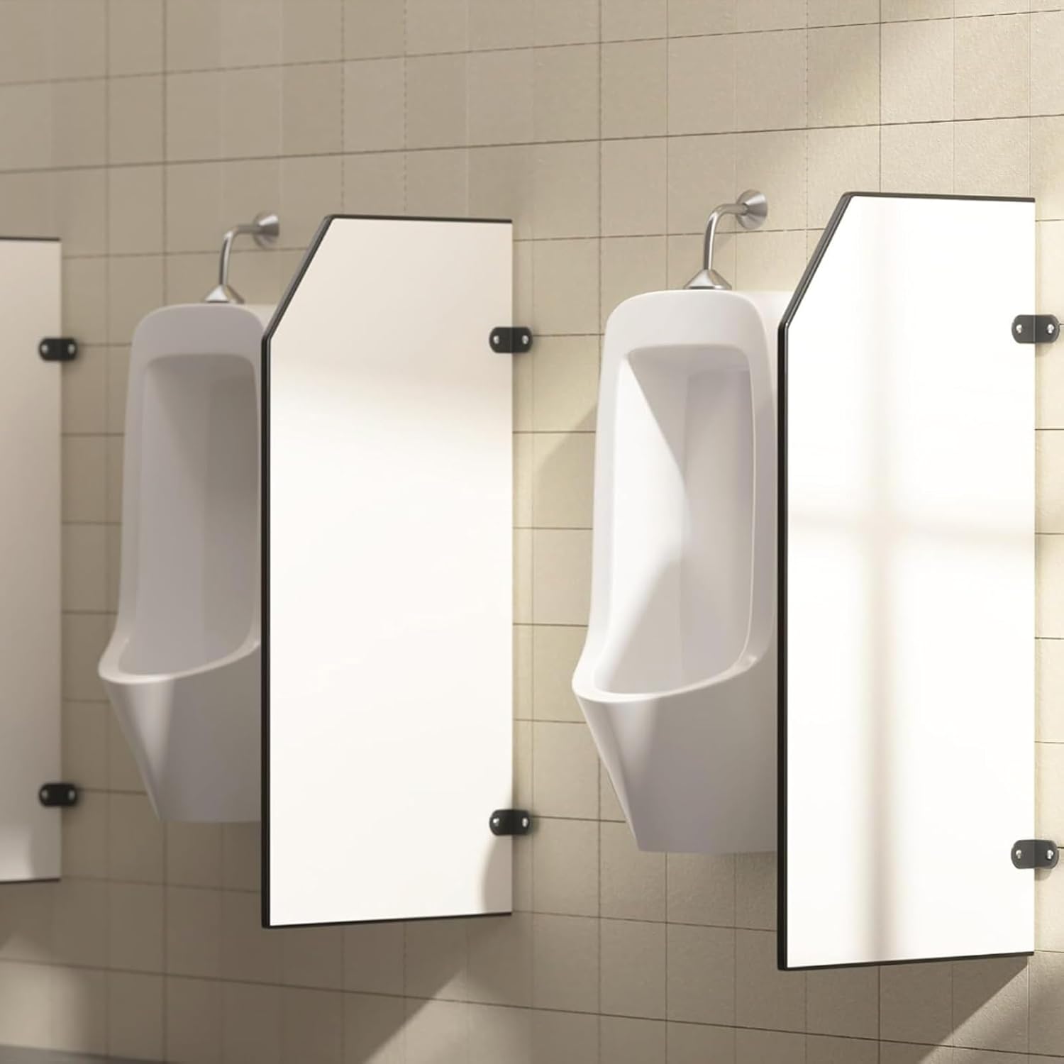 Public Urinal Partition, Wall-Mounted Urinal Screen Toilet Partition, Men‘s Urinal Privacy Screen Divider Partition with Stainless Steel Fittings, for Schools/Shopping Malls(1 pcs)