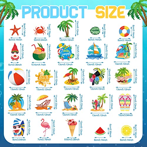 25 Pcs Summer Beach Magnets Car Decorations Hello Summer Refrigerator Protector Magnets Cruise Door Hawaii Tropical Gnome Palm Tree Magnetic Stickers For Fridge Mailbox Whiteboard Luau Party Decor #TOP1