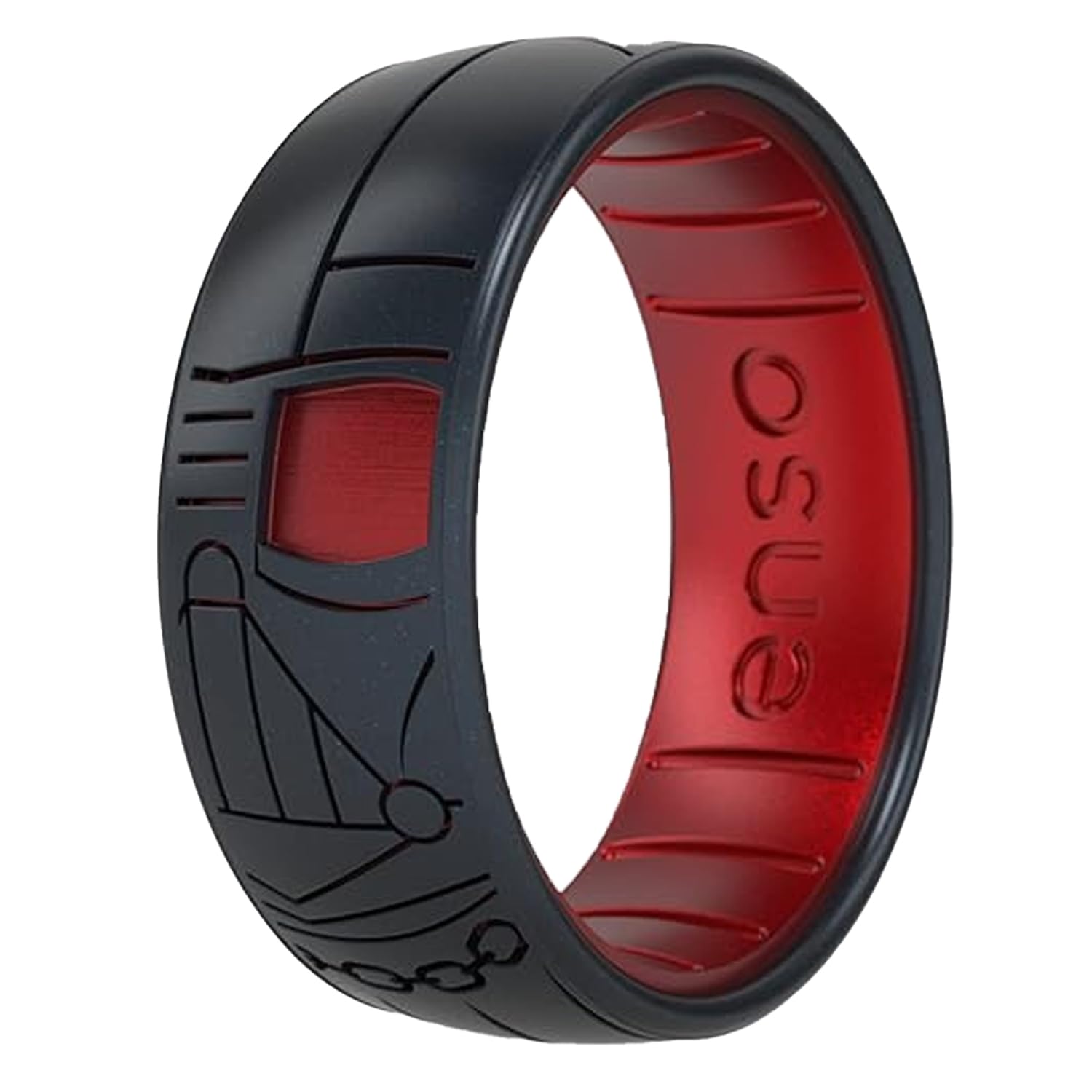 Silicone Wedding Ring - Etched Star Wars Designs - Comfortable Contour Fit - Made in USA - Ideal for Active Use