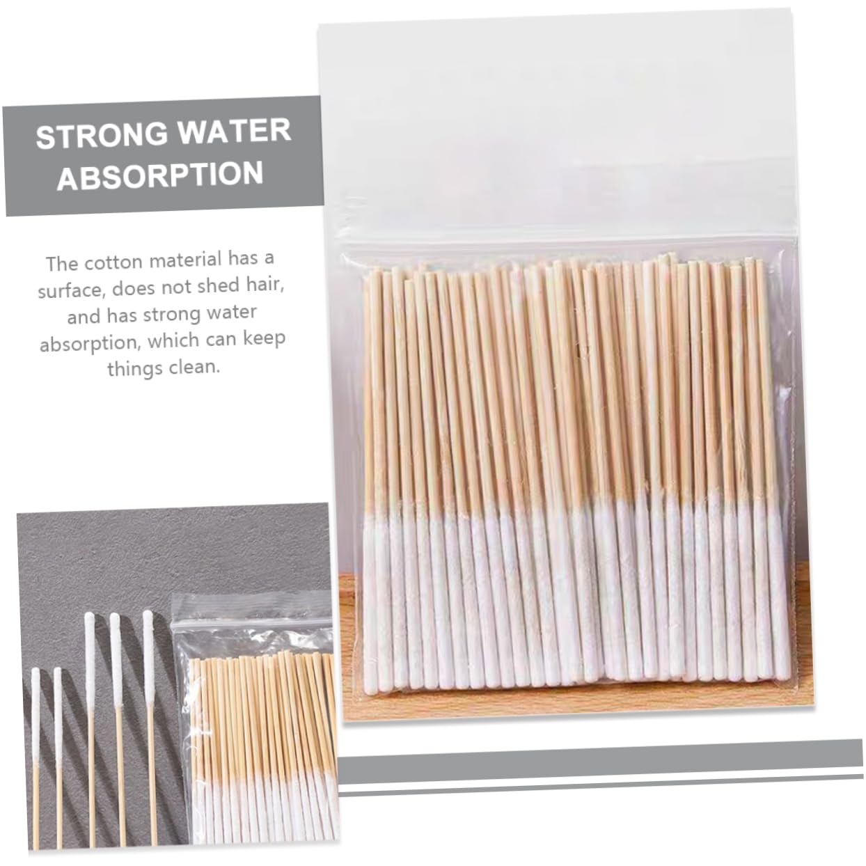 HAPINARY Fine Texture Makeup Applicator Sticks 60 Pack Cotton Swabs for Eyelash Extension Makeup Removal Beauty Routine Portable Beauty Accessory