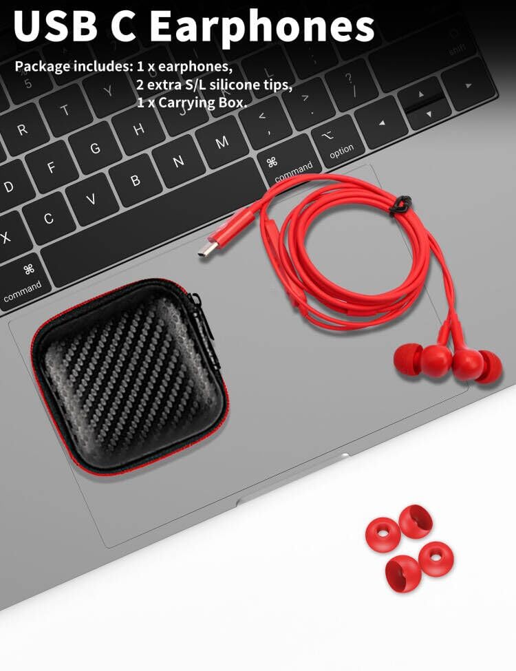 Image of USB C Headphone for Samsung S26 S25 FE S24 A16 A17 Z Wired Earbuds Magnetic