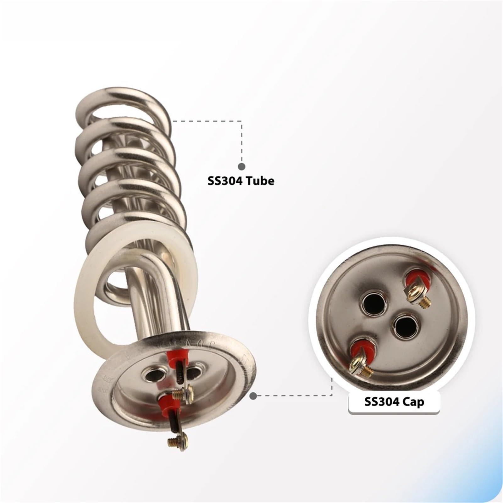 3000 W 220 V Spiralen Typ Wasser Heizelement SUS304 8 mm elektrische Wärmerohr mit 63 Kappe 1 Stück