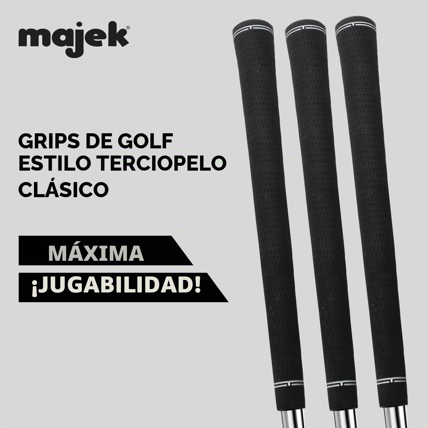 3 empuñaduras de golf de terciopelo Tour Pro de tamaño jumbo para hombre