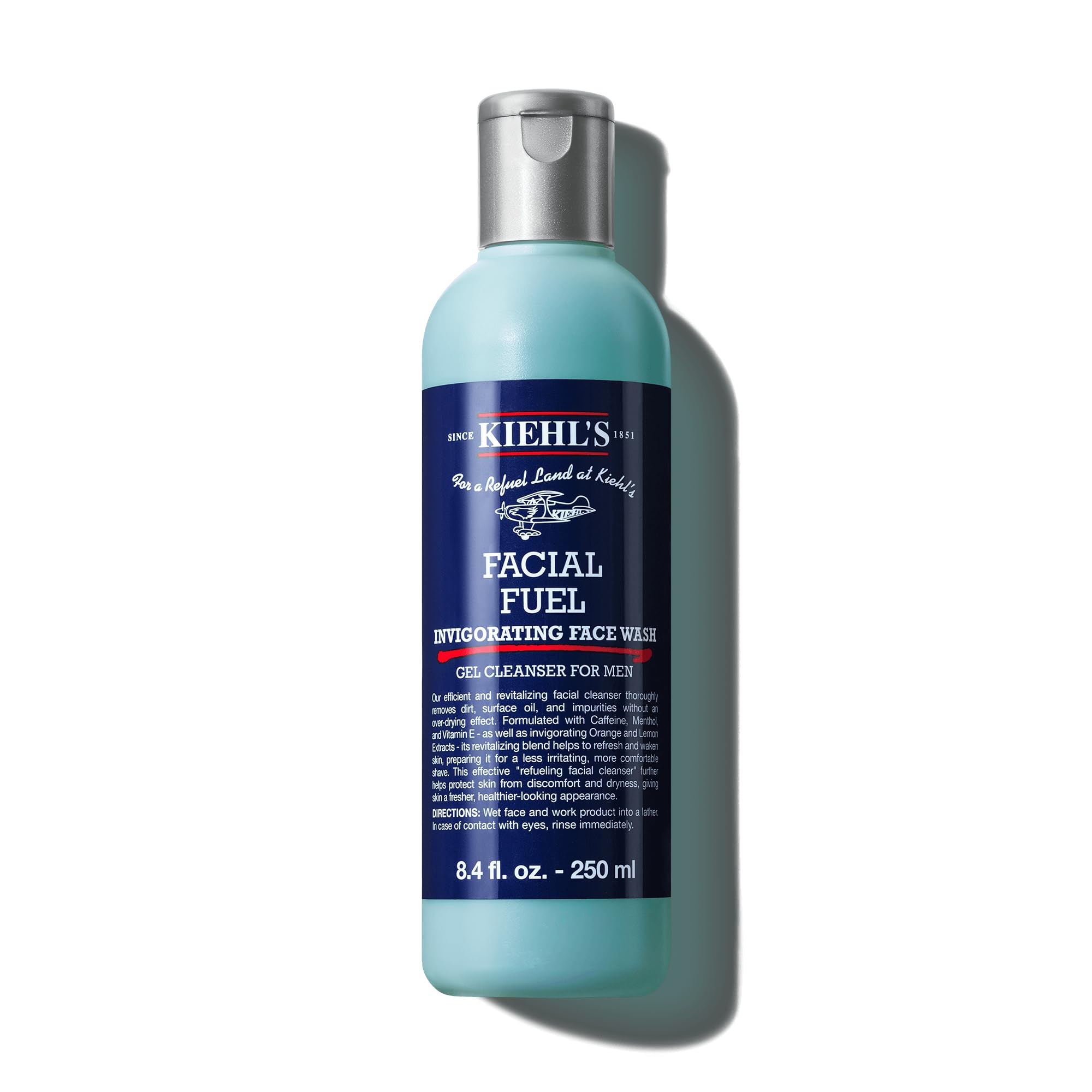 KIEHL'S Facial Fuel Energizing Face Wash, belebender Gesichtsreiniger mit Koffein, Menthol & Vitamin E für gestresste Männerhaut, erfrischendes Waschgel gegen Schmutz und Fett