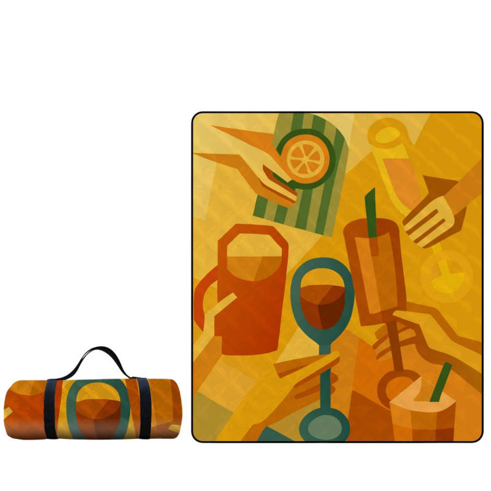 Generico Coperta da picnic impermeabile per esterni, tappetino da campeggio ispessito con retro impermeabile, tappeto da spiaggia pieghevole e portatile per escursioni, parco e viaggi.