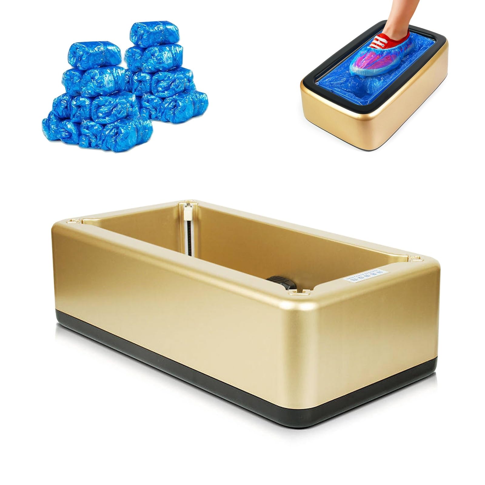 Dispensador Automático Portátil De Cubrezapatos Con 200 Cubrezapatos Desechables, Mantenga Limpios Los Pisos Y Alfombras, Adaptación Universals, Para Casa Oficina Fábrica Labor(Gold)