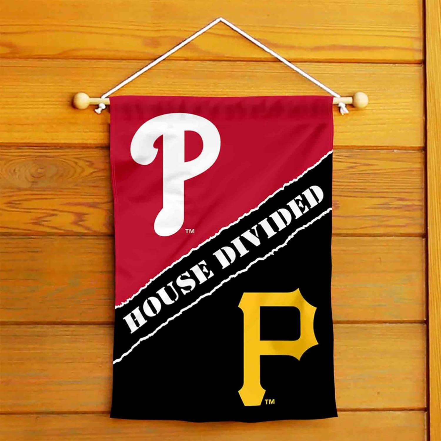 House Divided Phillies and Pirates Double Sided Garden Flag