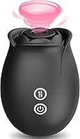 Vista 1 de Juguete sexual de rosa para pezones para mujeres, estimulador sexual de succión de rosas para mujeres con 9 succiones, vibrador de punto G