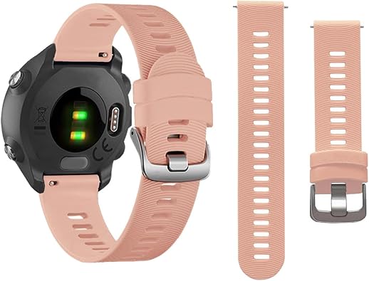 20mm Watch Band for Garmin Forerunner 55/Forerunner 245/Vivoactive 5/Vivoactive 3, Soft Silicone Band Replacement Strap for Garmin Smart Watch