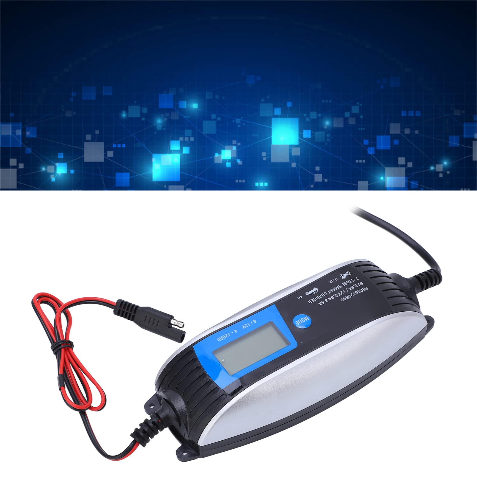 Inteligentna ładowarka do akumulatorów, automatyczna inteligentna ładowarka do ładowarki 12 V 24 V z wyświetlaczem LCD, profesjonalna ładowarka samochodowa do motocykla samochodowego