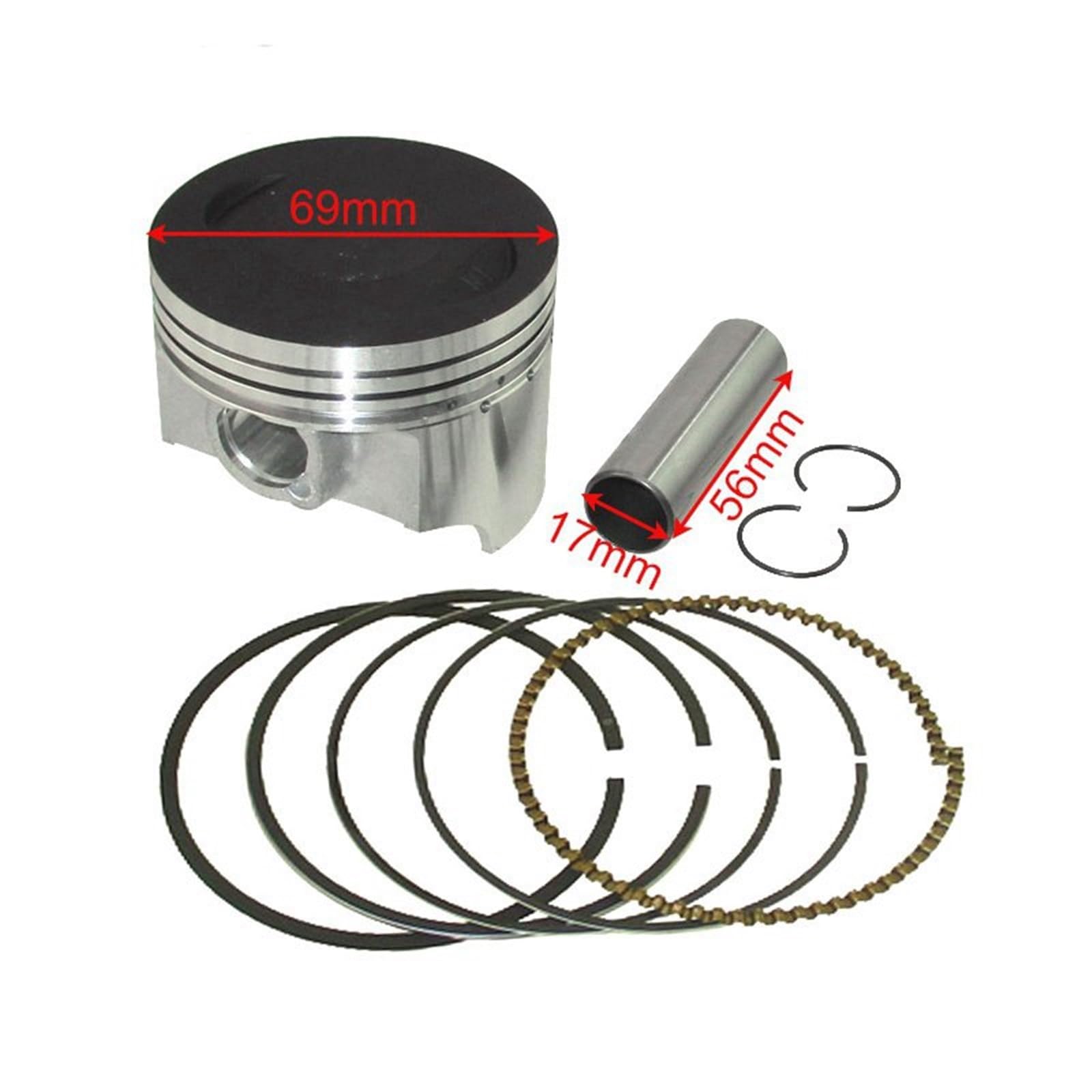 Kit Pistone Da 69 Mm Con Perno Da 17 Mm Per Zongshen 250cc CB250 Dirt Bike ATV Quad