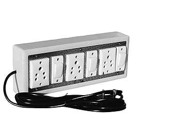 GABAN'E Modular 6A Extension Board Power Indicator | Multi Outlet Electrical Switch Board | Heavy Duty Cord (3 Switch, 3 Socket)