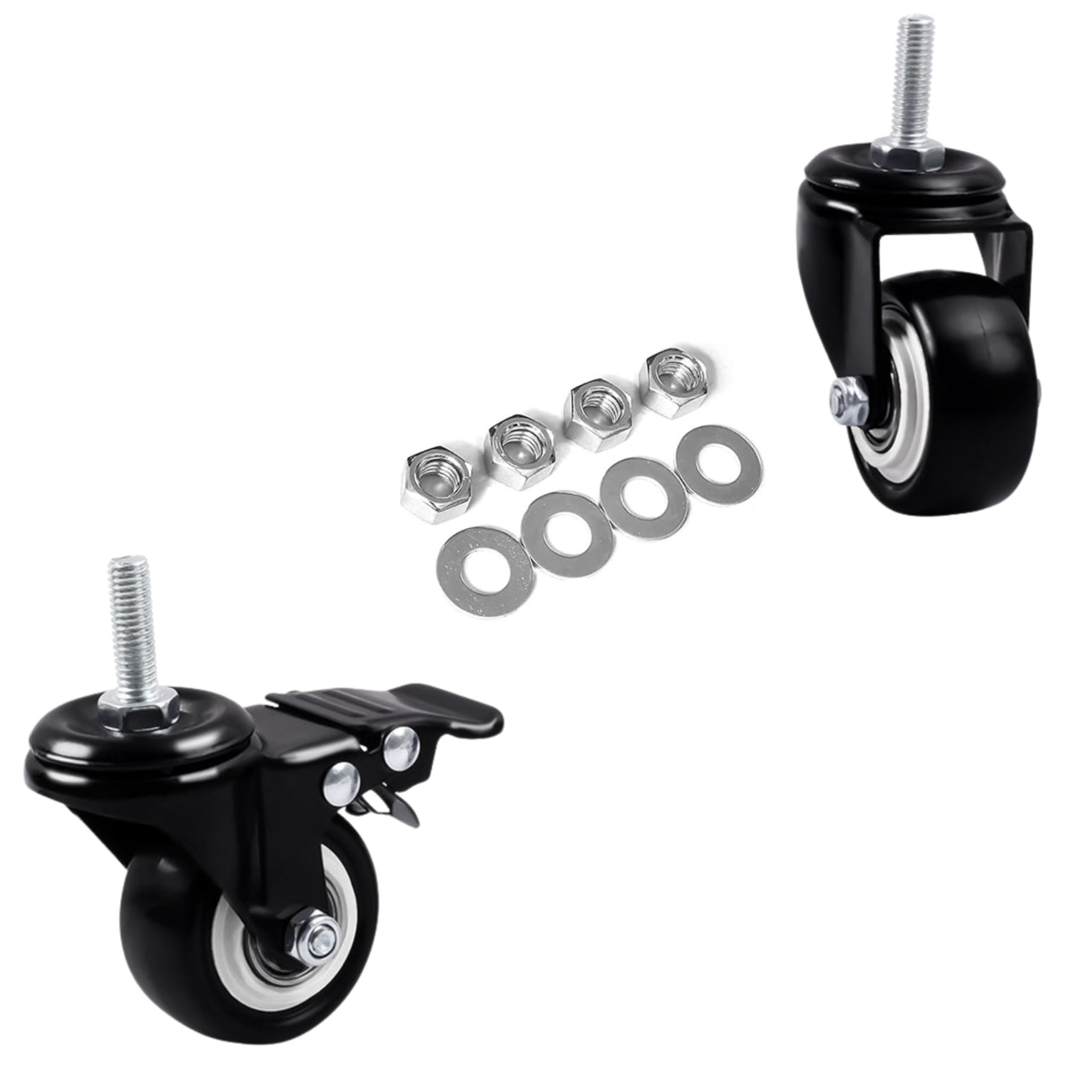 Heavy Duty Caster Wheels Screw Type Soft Rubber Swivel Caster with 360 Degree Set Of 1-image-26