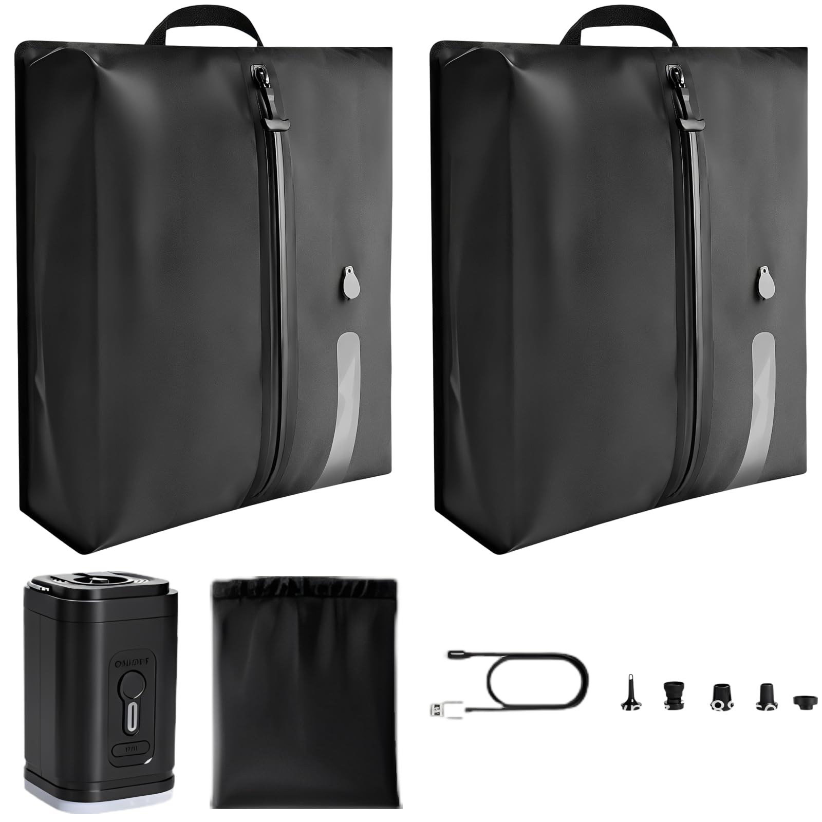 2 bolsas de vacío de equipaje para viajes con bomba, 23,1 x 16 x 13 cm, bolsas de compresión de TPU para maleta, impermeables, 50% de ahorro de espacio de almacenamiento para ropa, chaquetas, mantas