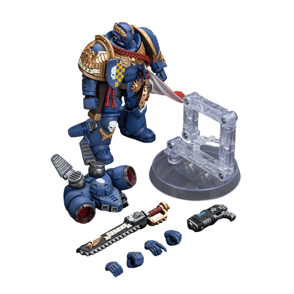 JoyToy Warhammer 40K 1/18 Figura de acción Ultramarine Captain with Jump Pack Collection Model Regalos de cumpleaños