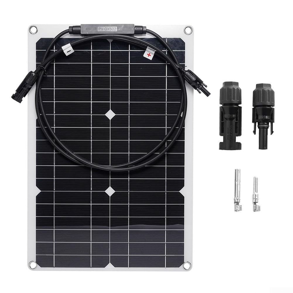 Pannello solare in silicio monocristallino, 20 W, impermeabile | Alta efficienza, rifrazione della luce grazie ai punti matriciali, per una resa ideale in condizioni di scarsa illuminazione