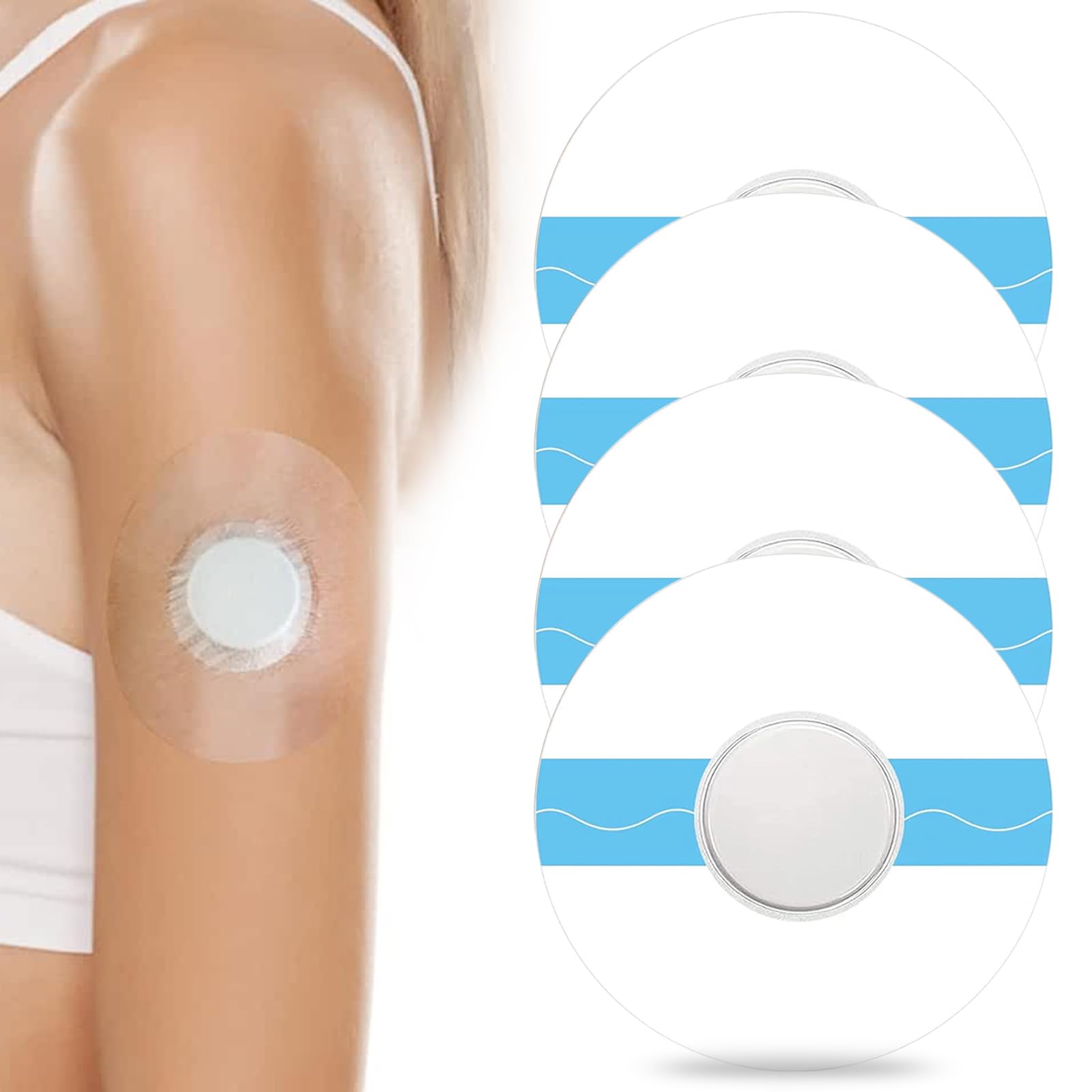 GOMETY Freestyle y Libre 2 tirita, 45 unidades de tiritas transparentes para Freestyle Libre 1, 2 y 3 sensores autoadhesivos impermeables y respetuosos con la piel