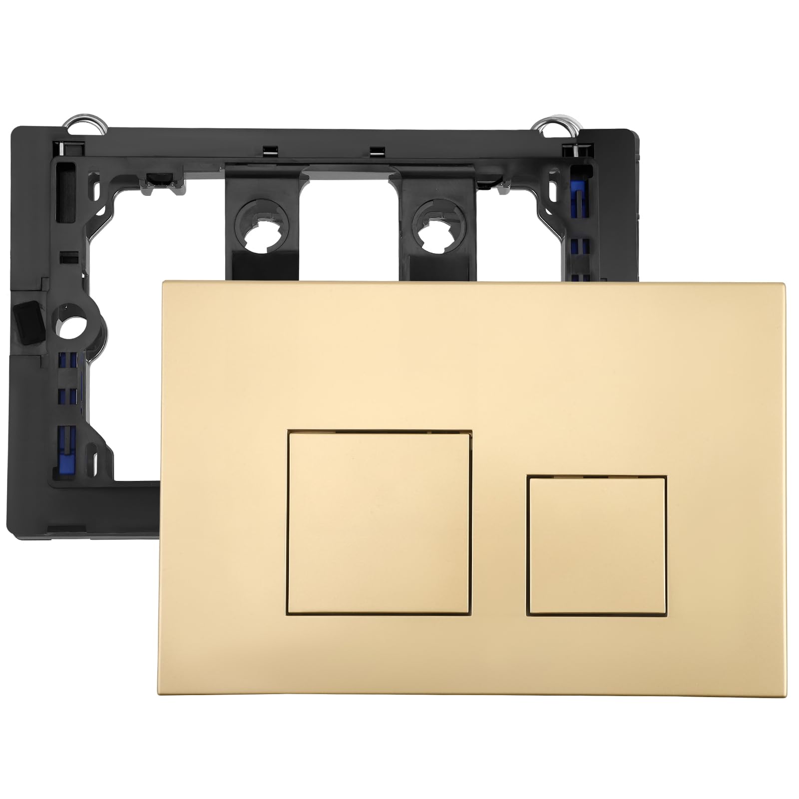 Placca Di Comando Wc,Doppio Scarico,Piastra Di Ricambio Per Pannello Frontale Del Cassetta Wc,Con Set Di Aste Scarico E Telaio Di Fissaggio,Per Geberit Sigma 01,10,20,21,30,50,60,Up320 (Oro opaco)