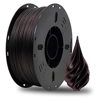 Voxelab PLA 3D Printer Filament, Silk PLA Filament 1.75mm 1KG (2.2 LBS) 1 Spool, Shiny Silky Shine Blue 3D Printing Material, Dimensional Accuracy +/- 0.05 mm (Marsala, PETG CF)