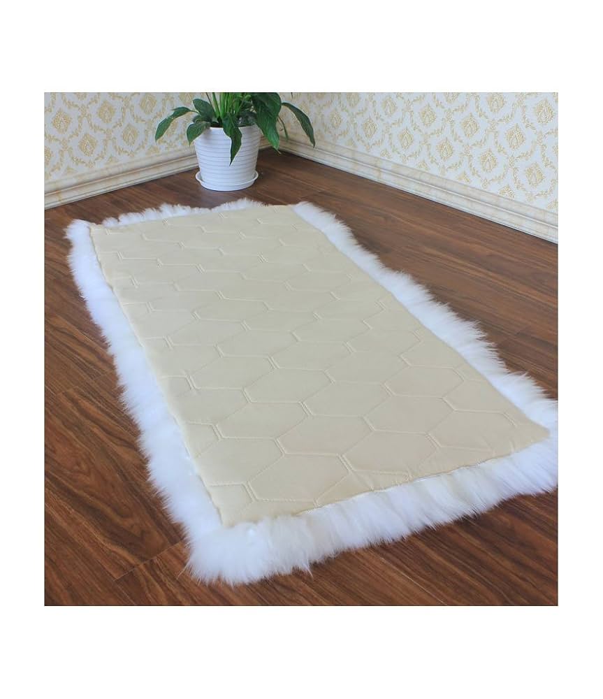 Amazon.co.jp: ムートンラグ 40 120cm 長毛ムートン 水洗い