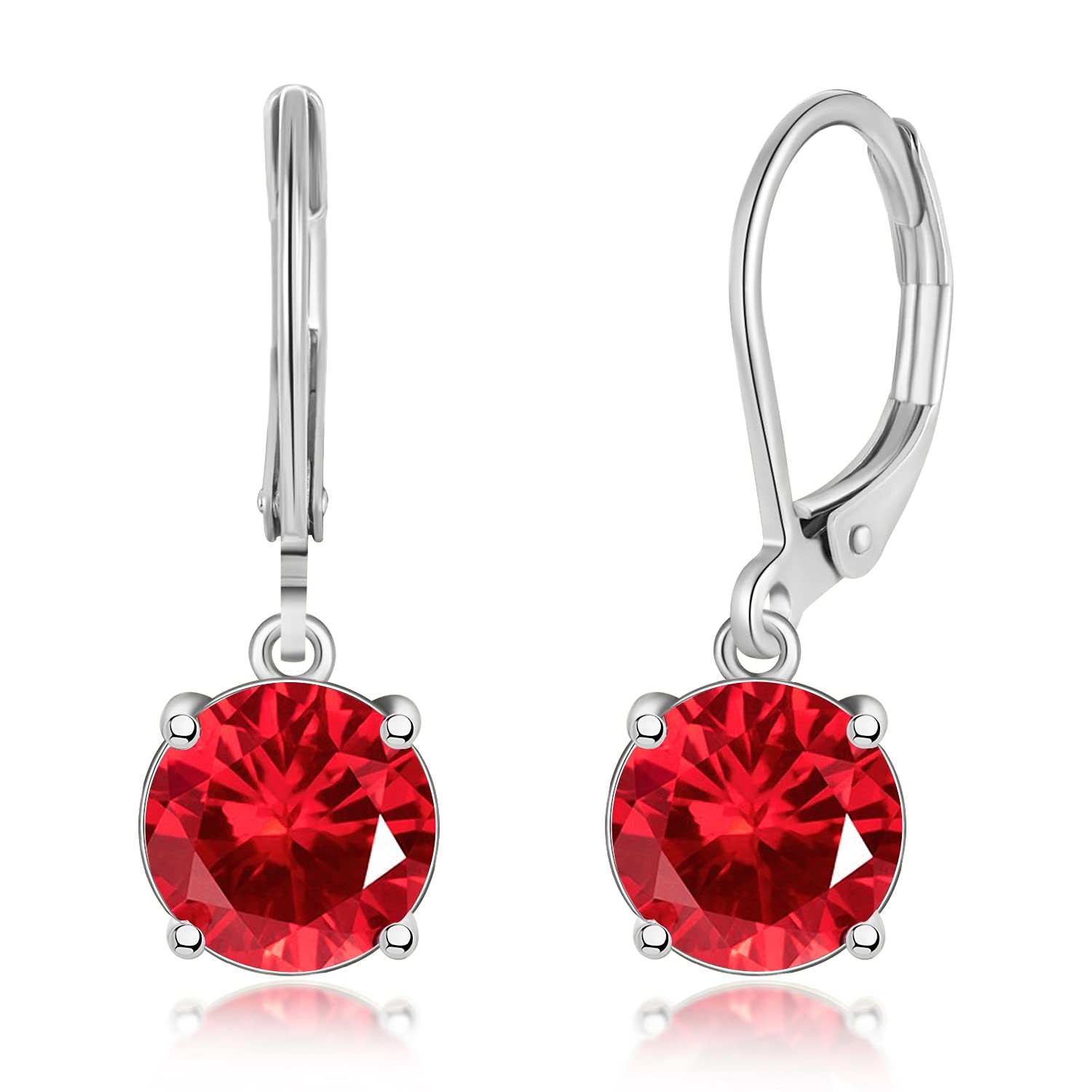 Leverback Dangle Earrings Created Crystal Drop Earrings Gold Plated Jewelry Gift for Women Girls 8mm